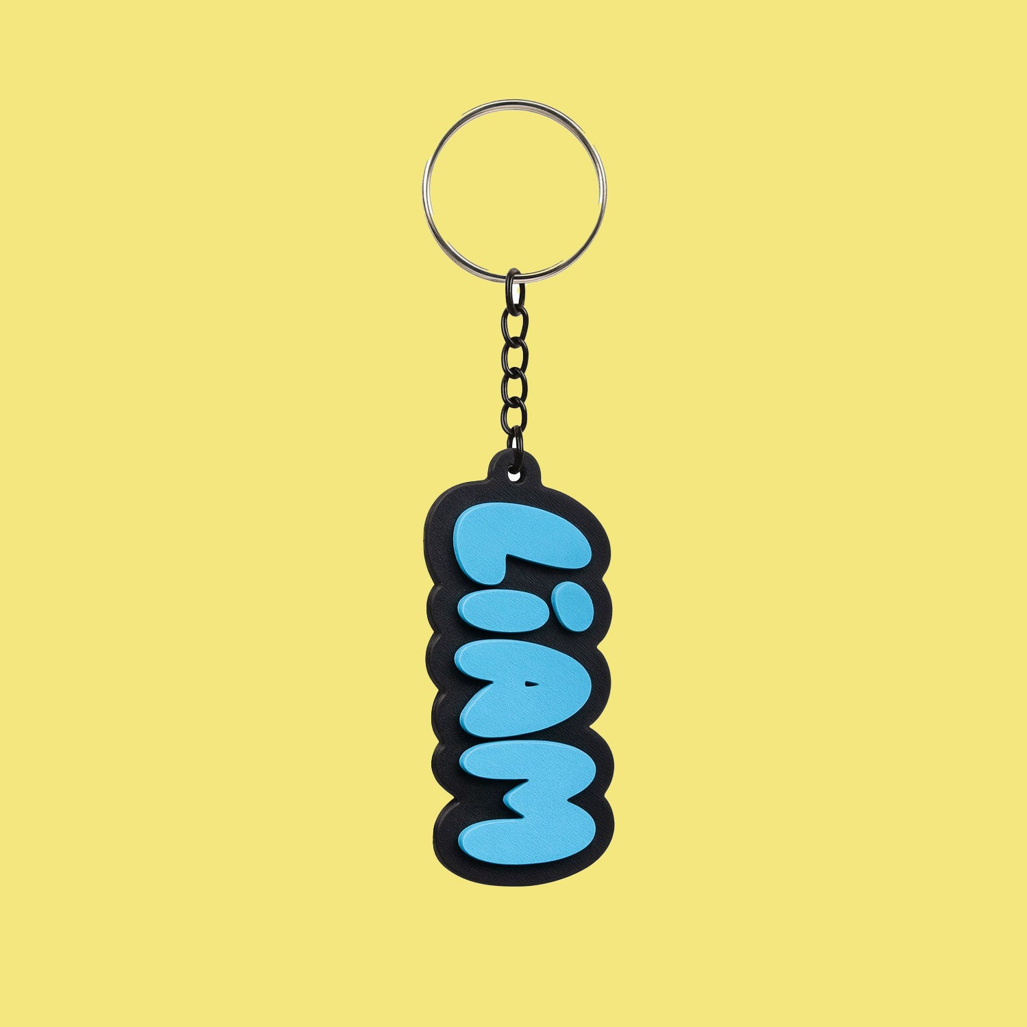 Bubble Text Personalised Name Keyring - Peeler Stickers