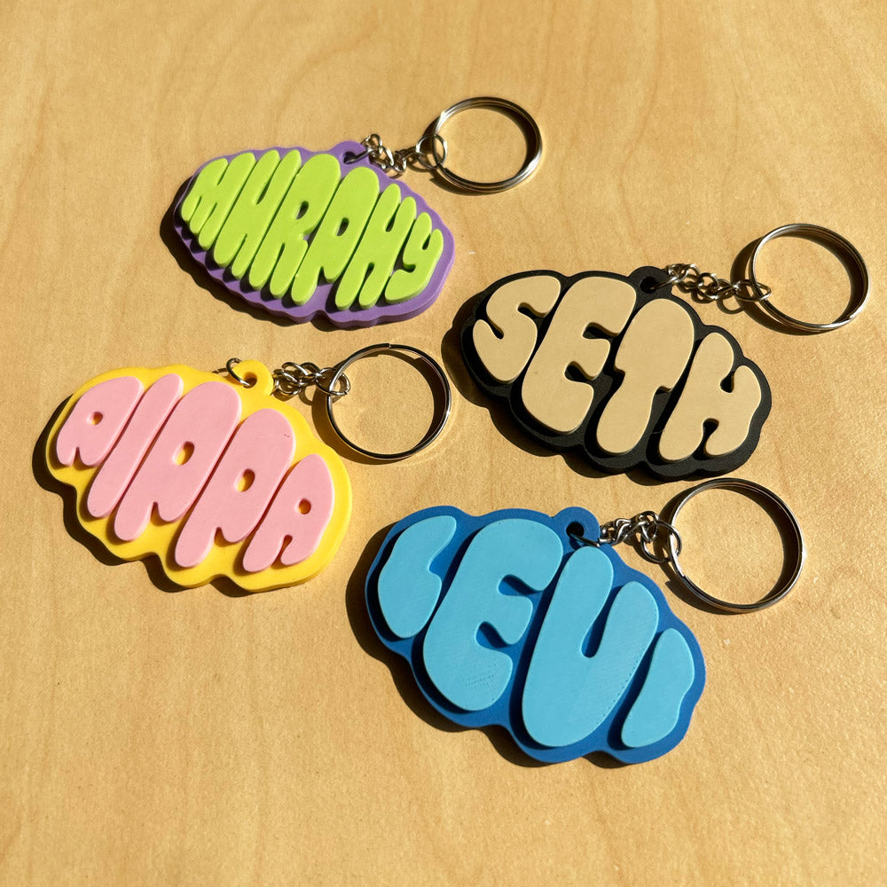 Custom Name Keychain | Personalised Kids Keyring - Peeler Stickers