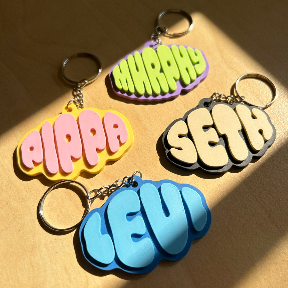 Custom Name Keychain | Personalised Kids Keyring - Peeler Stickers