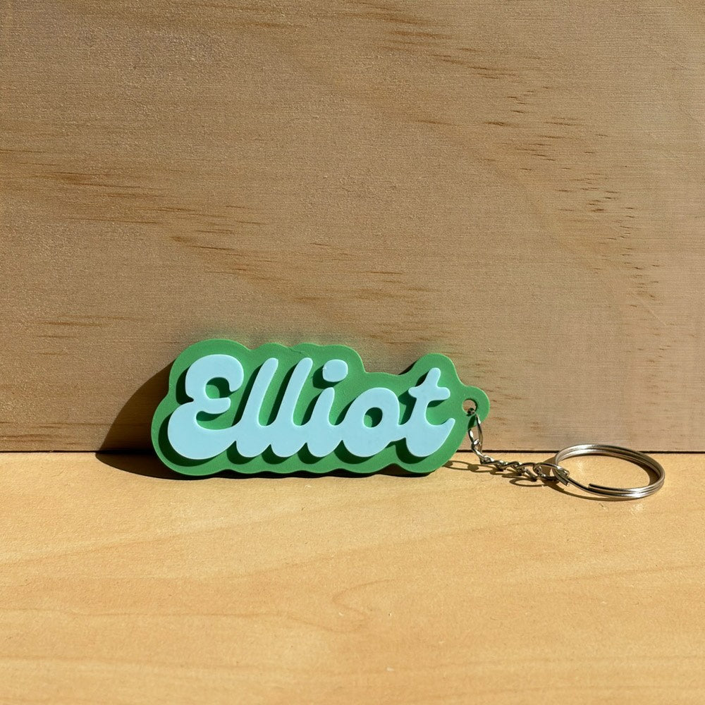 customisable keychain with personalised name