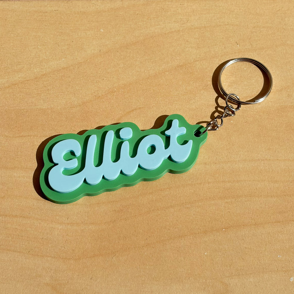 customisable keychain with personalised name