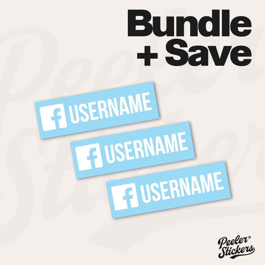 x3 PERSONALISED FACEBOOK NAME Decal Sticker