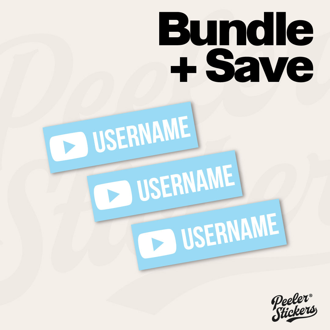 x3 PERSONALISED YOUTUBE NAME Decal Sticker