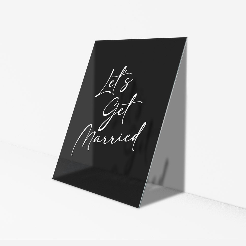 Let's Get Married Sticker - Wedding Decal Text Only