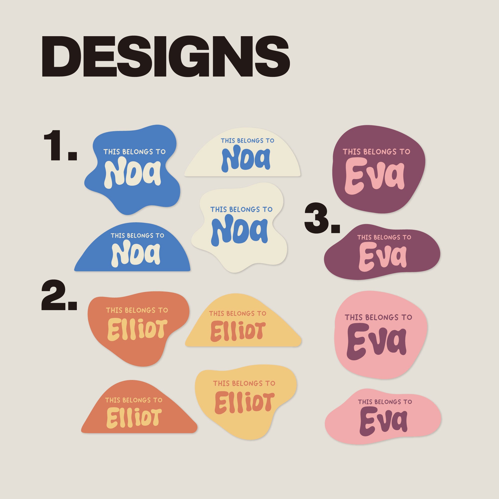 Personalised Kids Stickers Name Labels for Daycare