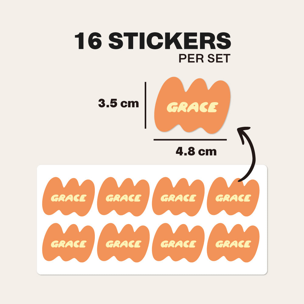 Set of 2 Retro Kids Custom Daycare Sticker Labels