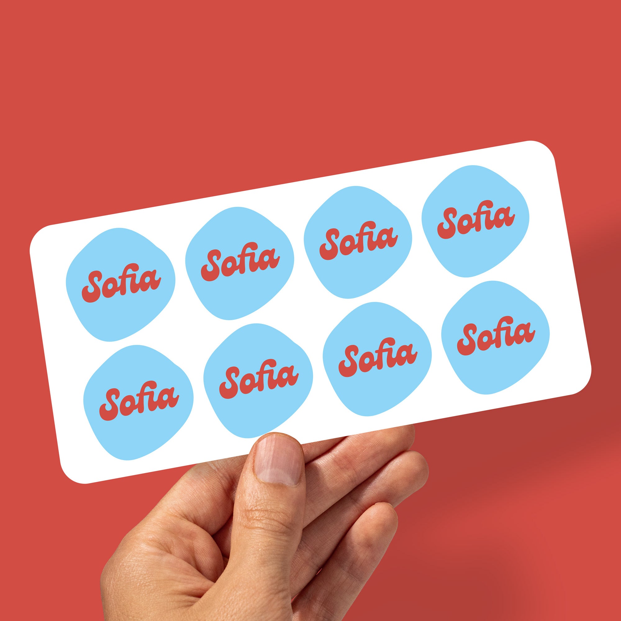 Set of 2 Retro Kids Custom Daycare Sticker Labels