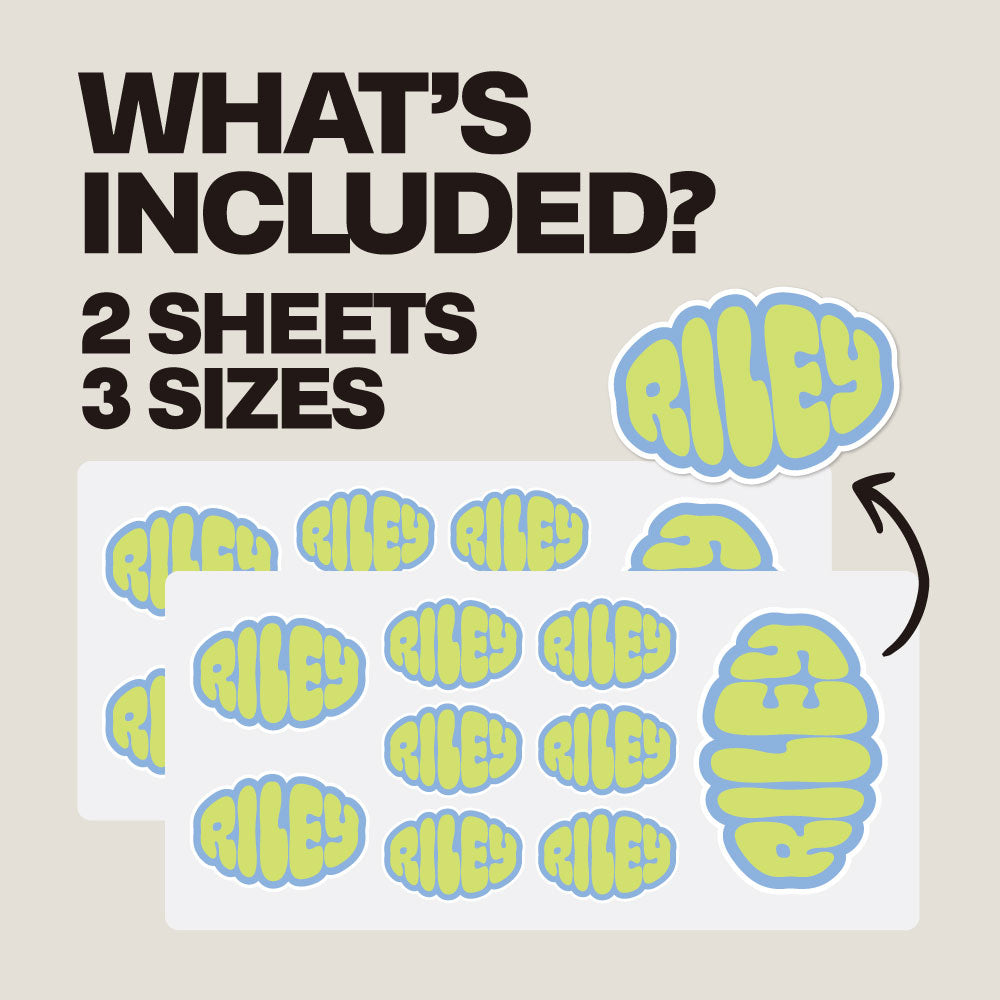 Kids Stickers Surf Font