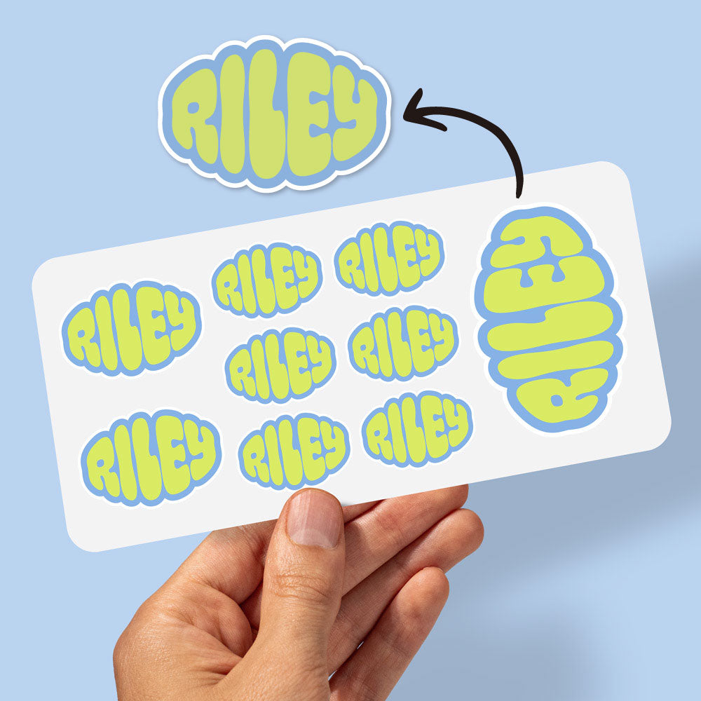 Kids Stickers Waterproof Surf Font Style