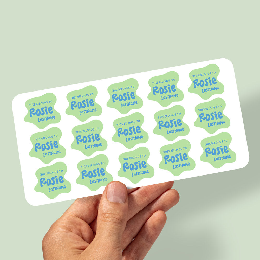 Personalised Kid Labels for Daycare Set of 2 | Name and Last Name Stickers