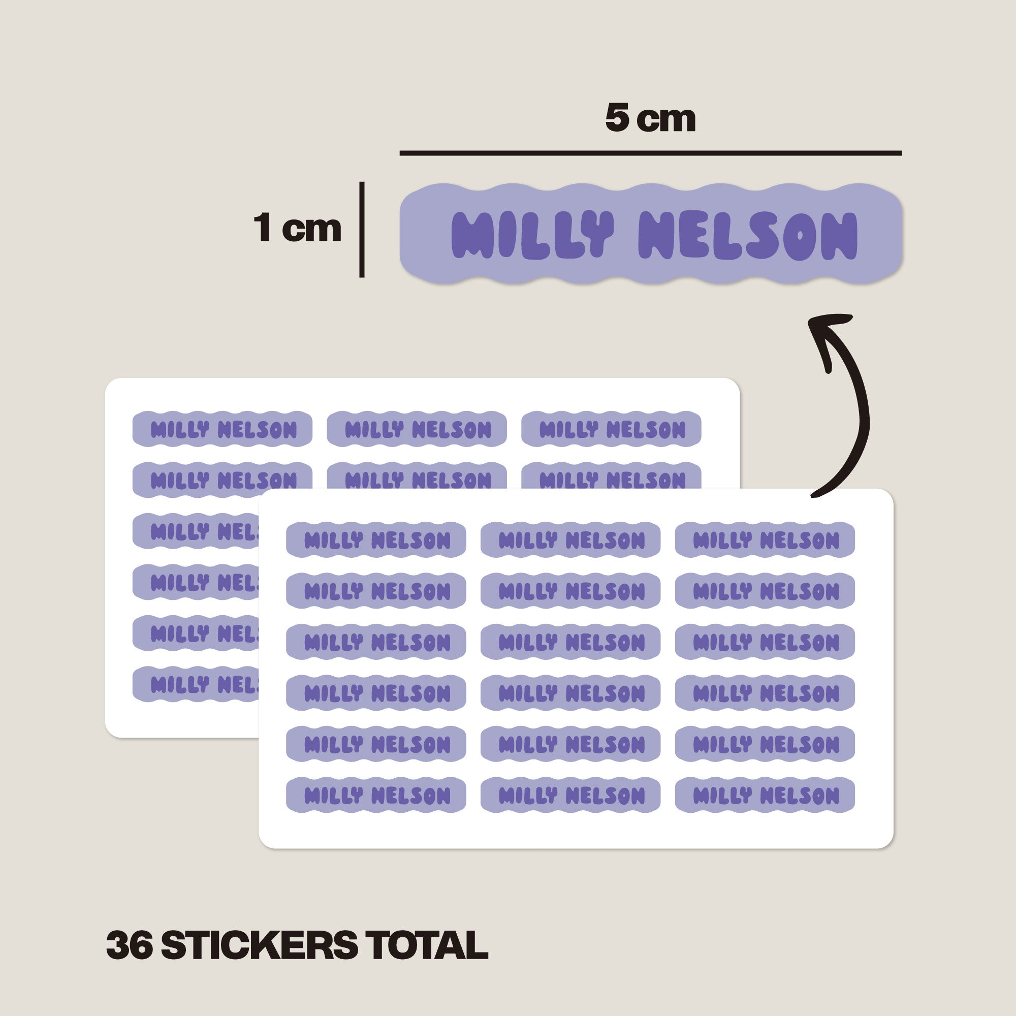Set of 2 Personalised Mini Kid Labels for School