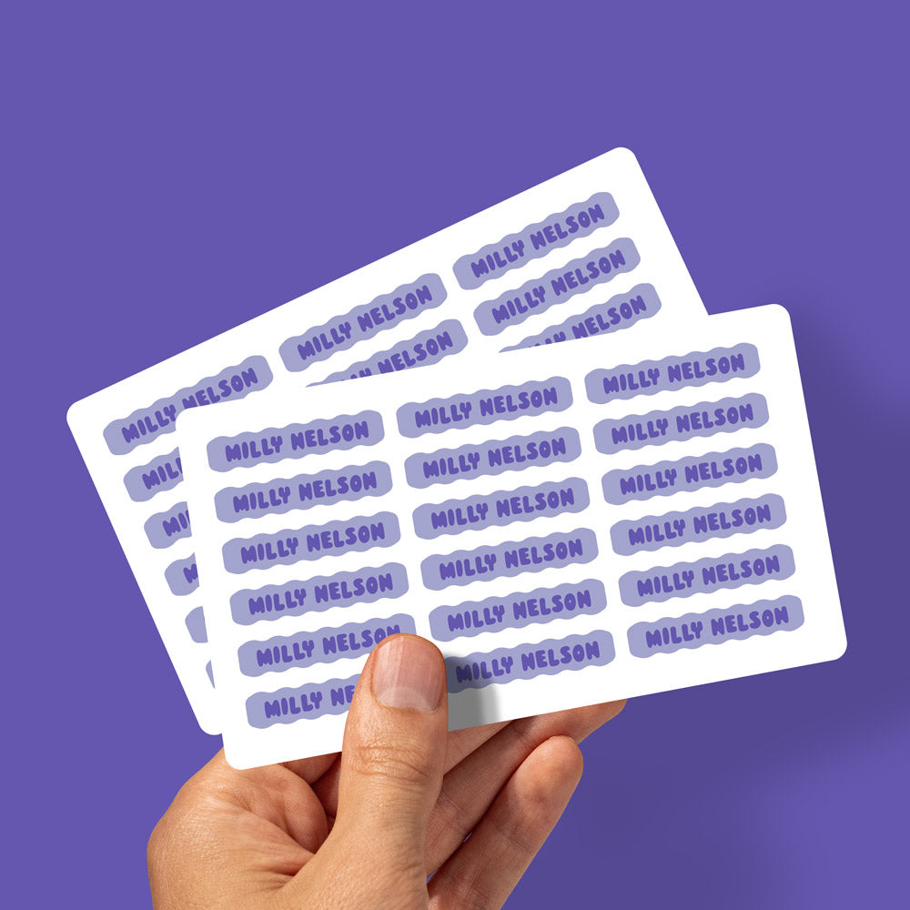 Set of 2 Personalised Mini Kid Labels for School