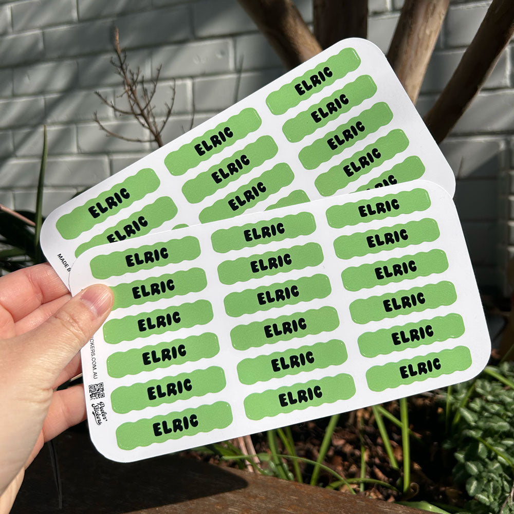 Set of 2 Personalised Mini Kid Labels for School