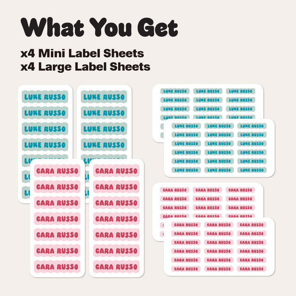 Custom Kids Labels Two Siblings Bundle