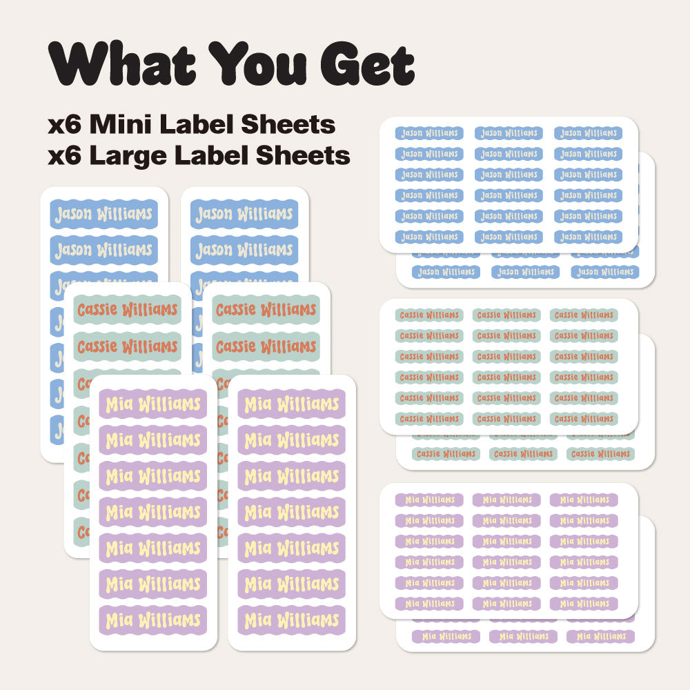 Custom Kids Labels 3 Siblings Bundle