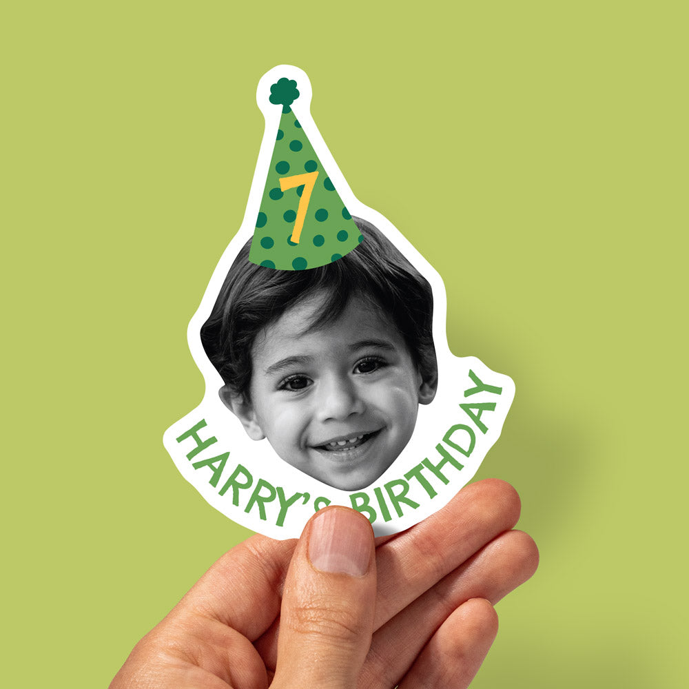 Custom Birthday Party Hat Stickers