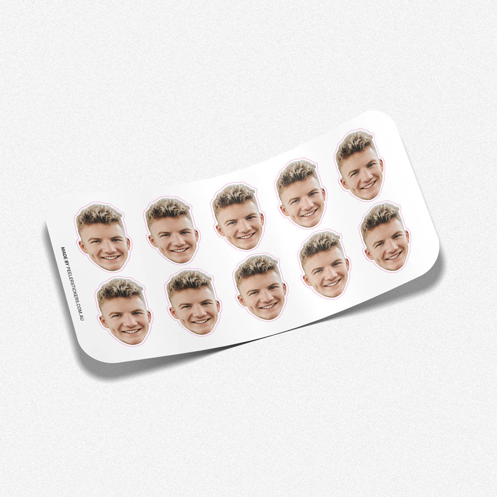 Custom face sticker sheet made from photo