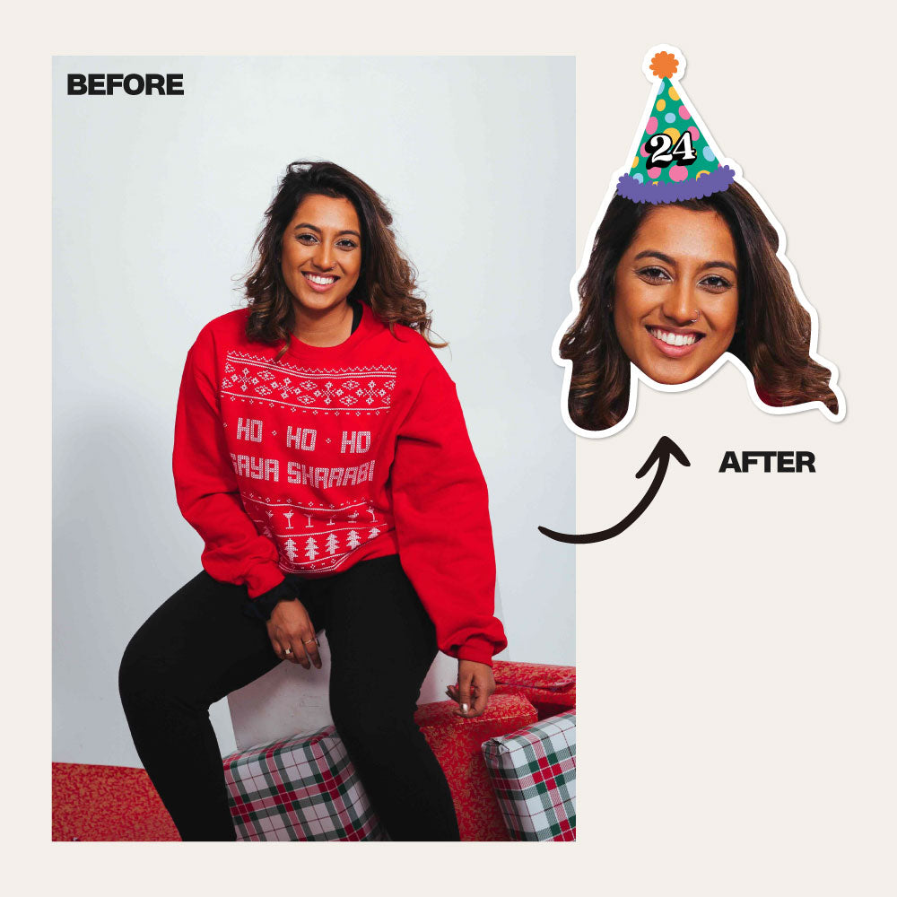 Custom Birthday Party Hat Sticker