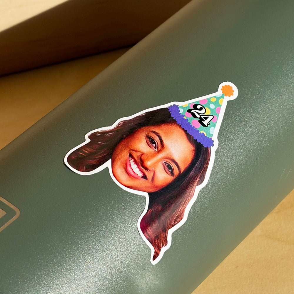 Custom Face Birthday Party Stickers