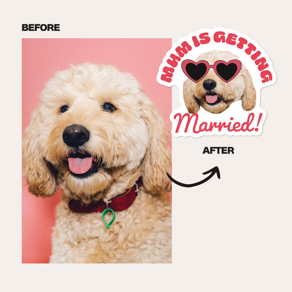 Custom Pet Wedding Sticker