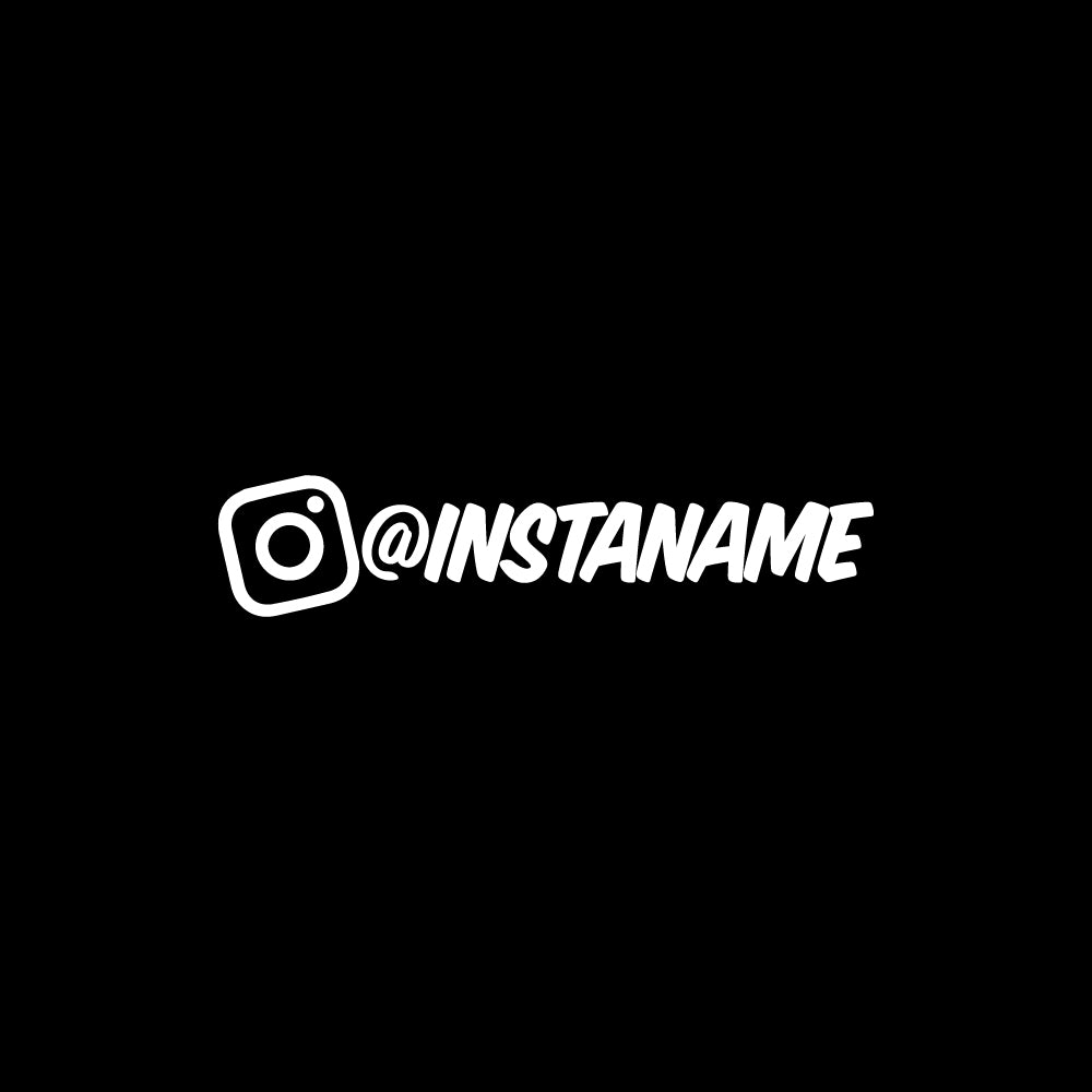 CUSTOM SLANTED INSTAGRAM HANDLE Decal Sticker