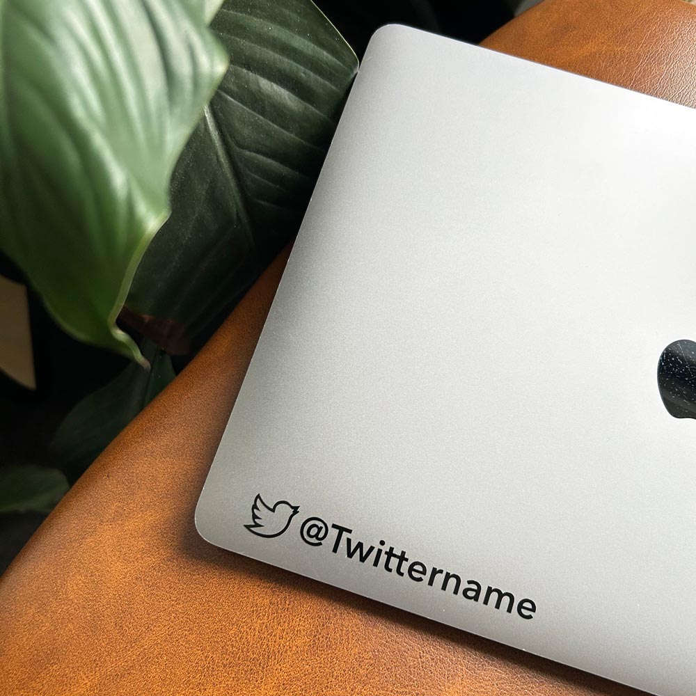 PERSONALISED Twitter Username Line Icon Decal Sticker