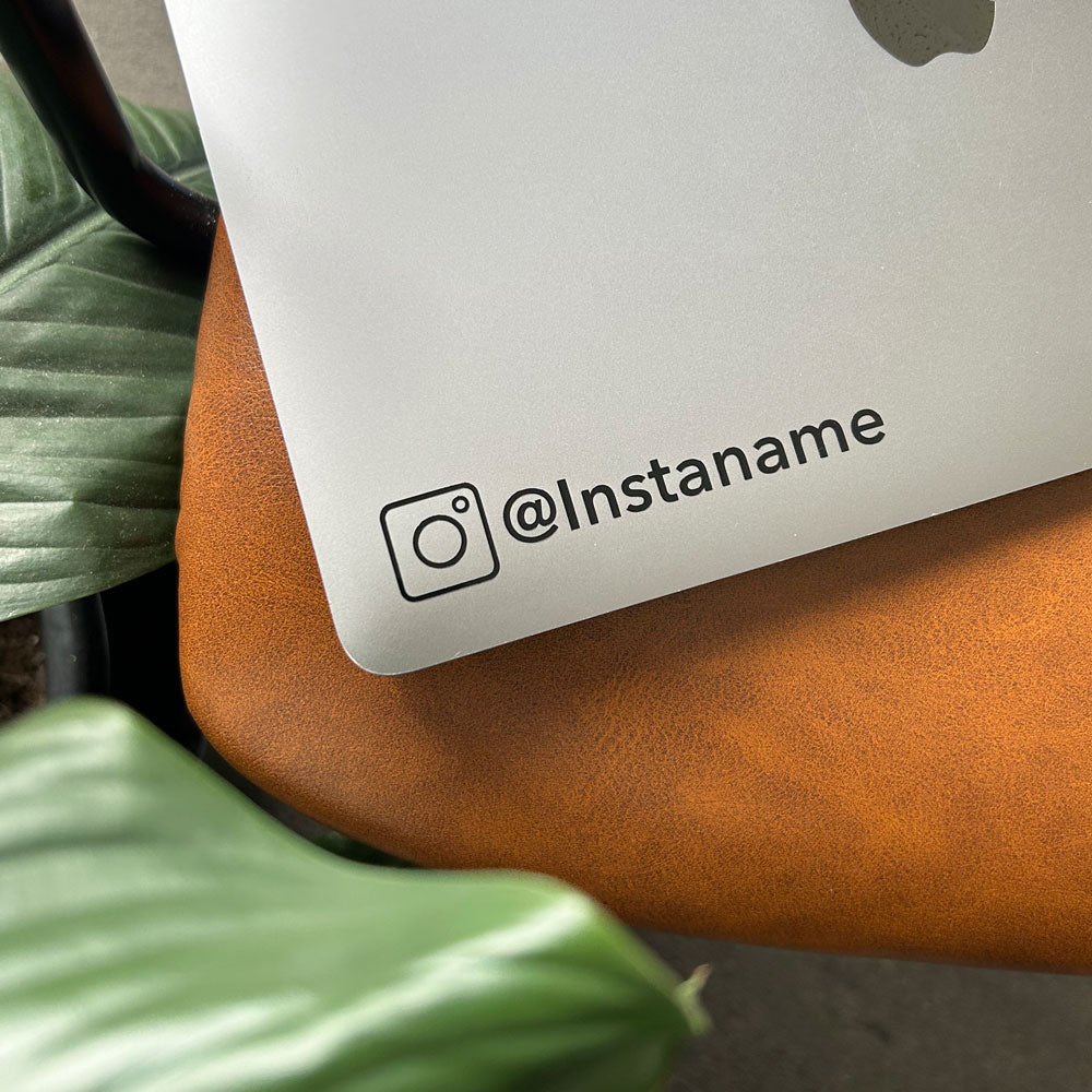 PERSONALISED Minimal Instagram Username Line Icon Decal Sticker