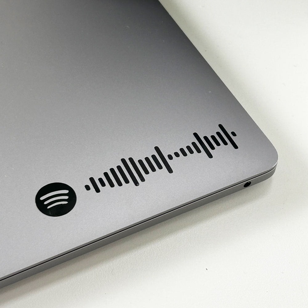 Spotify Song Code Decal stuck on laptop