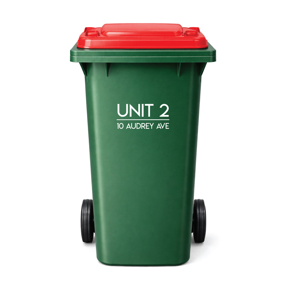 Custom Wheelie Bin Street Name & Number Stickers