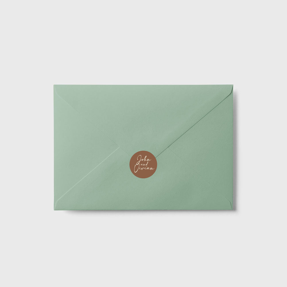Personalised Wedding Envelope Stickers | Custom Names Luxury Envelope Seals