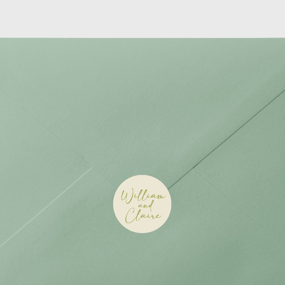 Personalised Wedding Envelope Stickers | Custom Names Luxury Envelope Seals