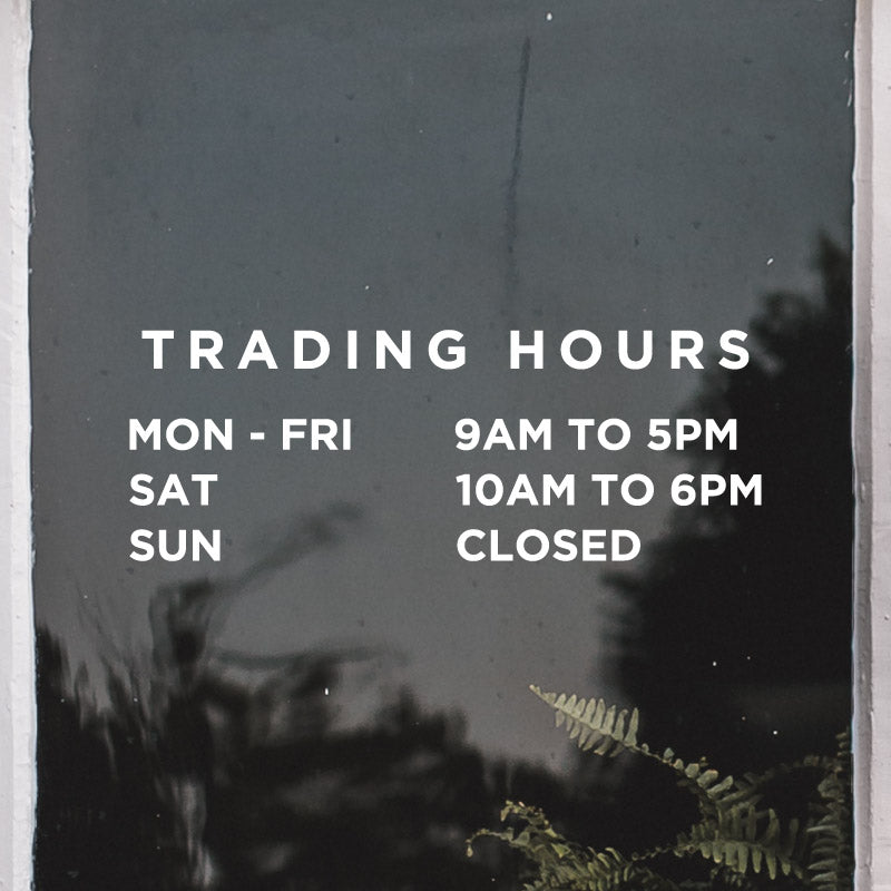 Personalised Trading Hours Sticker