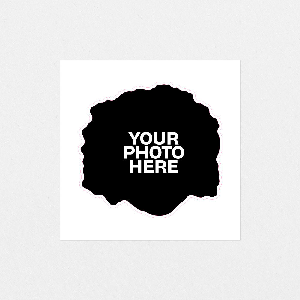 your photo here example of a custom sticker
