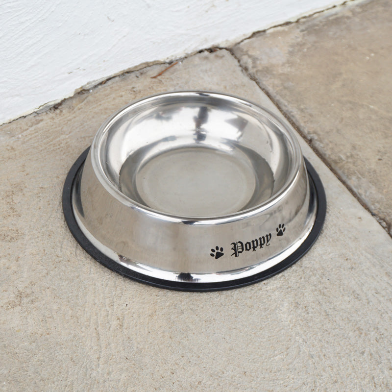 PERSONALISED PET NAME BOWL 2 PAWS Decal Sticker - Pet Stickers Australia