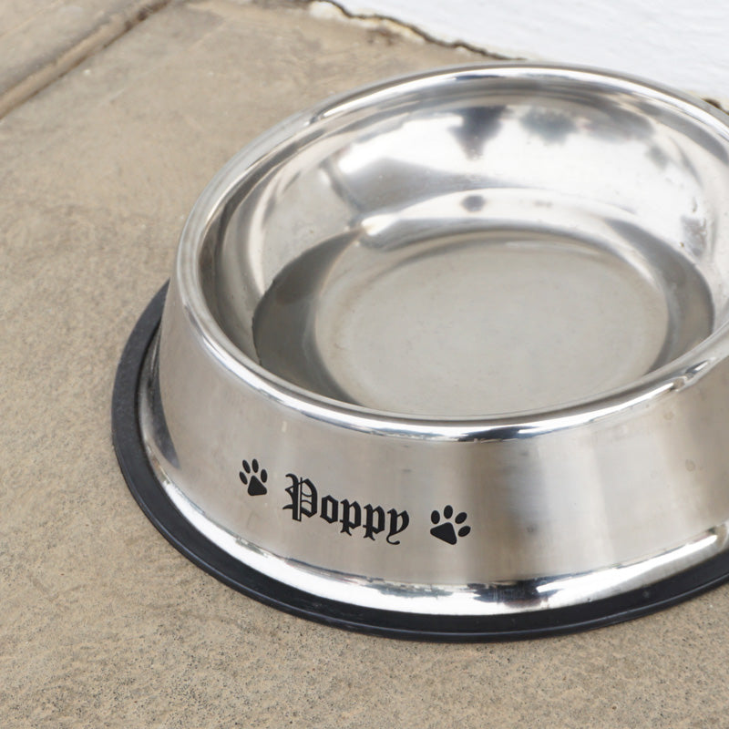 PERSONALISED PET NAME BOWL 2 PAWS Decal Sticker - Pet Stickers Australia