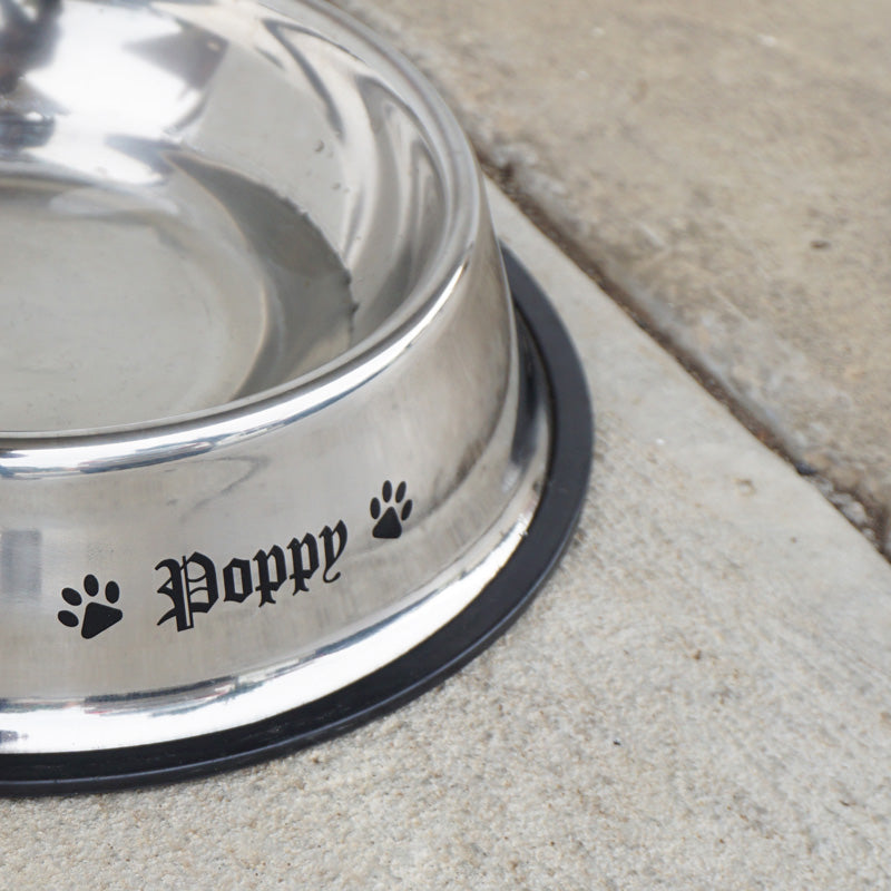 PERSONALISED PET NAME BOWL 2 PAWS Decal Sticker - Pet Stickers Australia