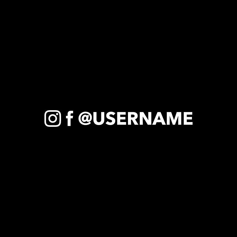 Personalised Instagram and Facebook Username Decal Sticker
