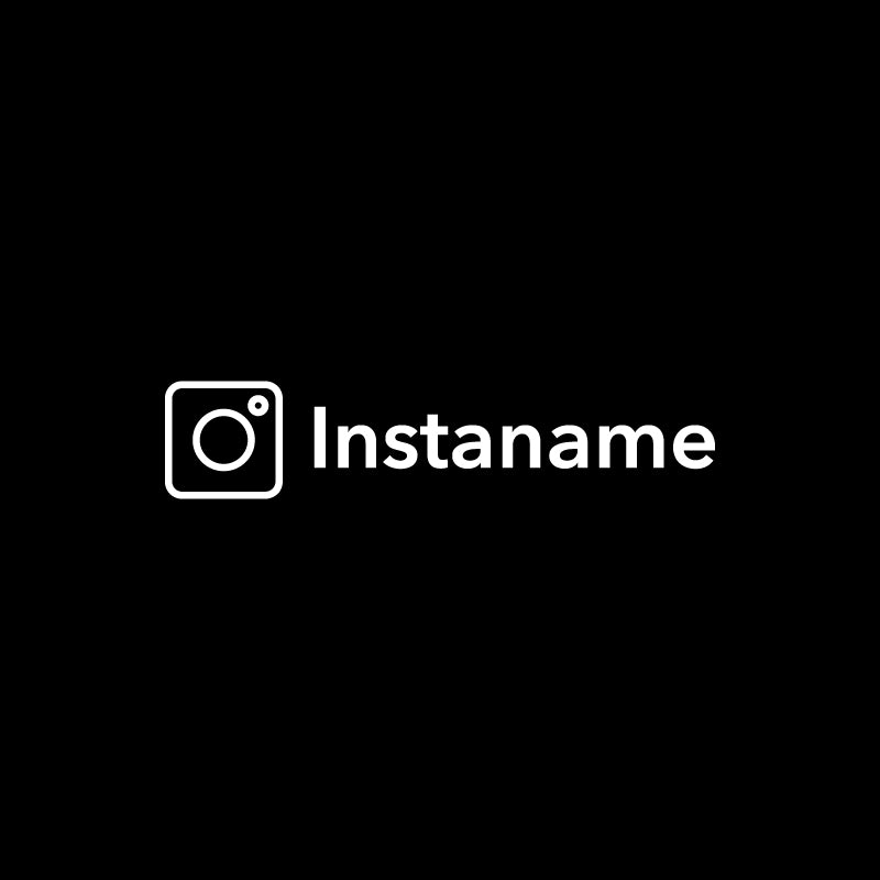 PERSONALISED Minimal Instagram Username Line Icon Decal Sticker