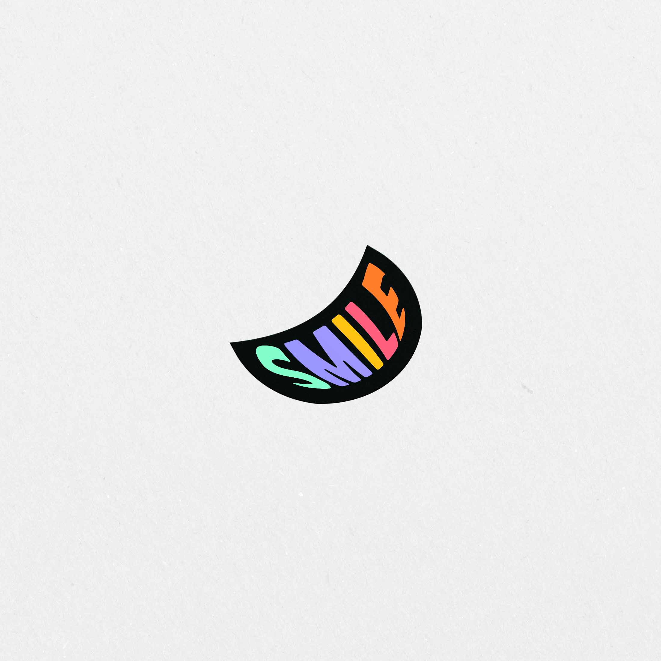 x2 Smile Printed Sticker