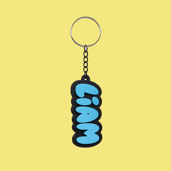 Bubble Text Personalised Name Keyring - Peeler Stickers