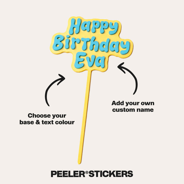 Personalised Happy Birthday Cake Topper | Custom Cake Decoration
