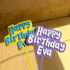 Personalised Happy Birthday Cake Topper | Custom Cake Decoration