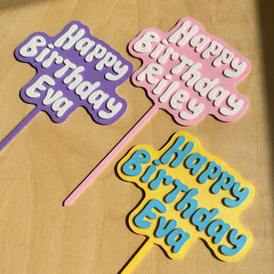 Personalised Happy Birthday Cake Topper | Custom Cake Decoration