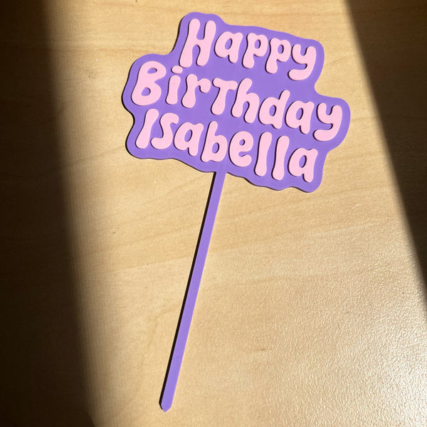 Personalised Happy Birthday Cake Topper | Custom Cake Decoration