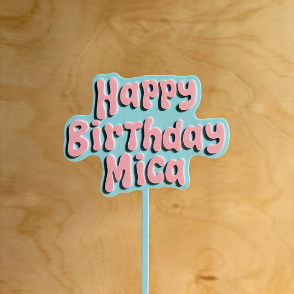 Personalised Happy Birthday Cake Topper | Custom Cake Decoration