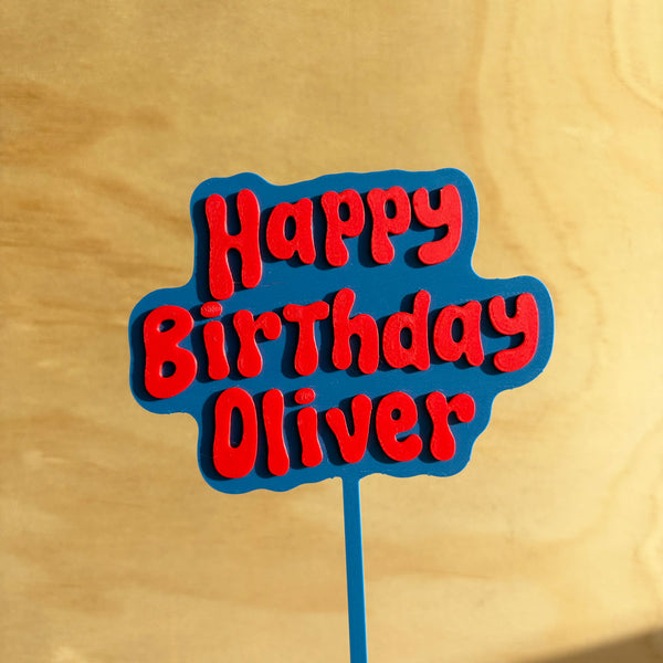Personalised Happy Birthday Cake Topper | Custom Cake Decoration