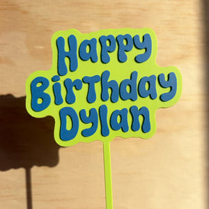 Personalised Happy Birthday Cake Topper | Custom Cake Decoration