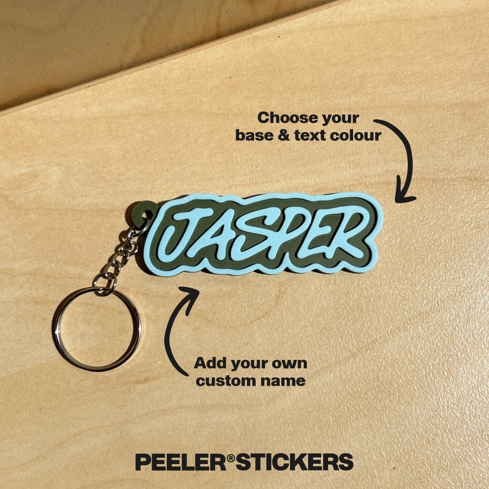 Personalised Kids Name Keyring | Custom 3D Graffiti Keychain