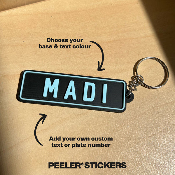 number plate keyring