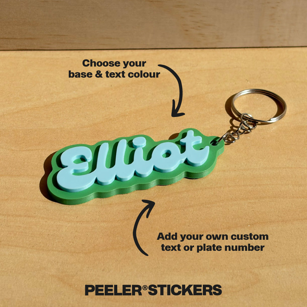 customisable keychain with personalised name
